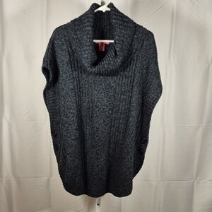Poncho Style Sweater With Cowel Neck, Size L